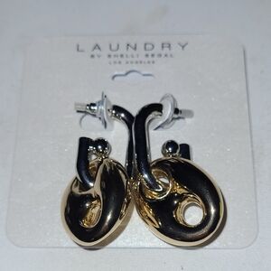 Gold and Black Earrings by Laundry
